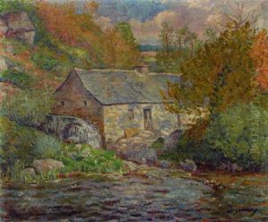 Moulin En Bretagne by Emile Alfred Dezaunay