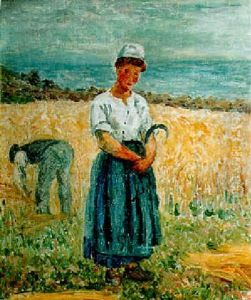 La Moisson Au Bord De La Mer by Emile Alfred Dezaunay