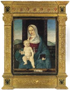 Madonna Col Bambino In Un Paesaggio by Benedetto Diana