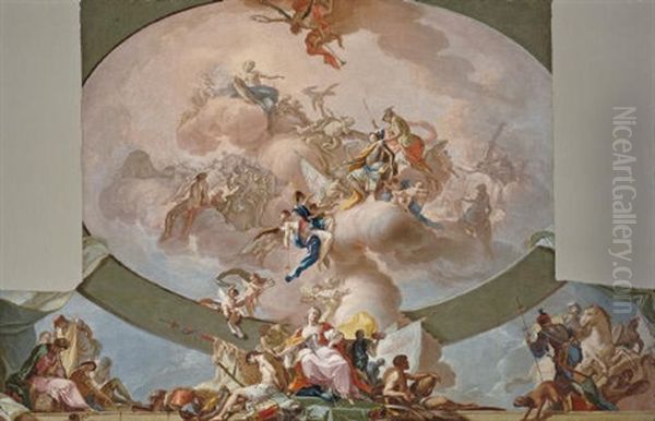 The Apotheosis Of A Hero - A Modello For A Ceiling Decoration - view 1