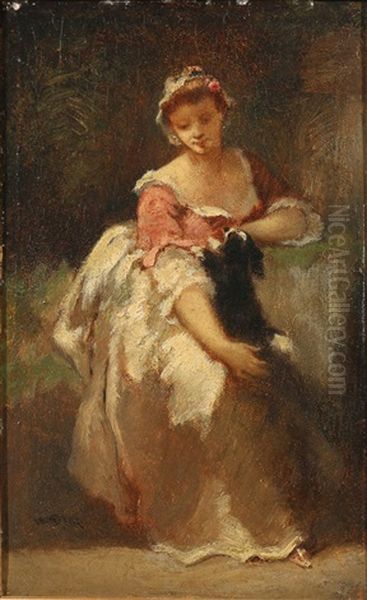 Young Woman With A Dog - view 1