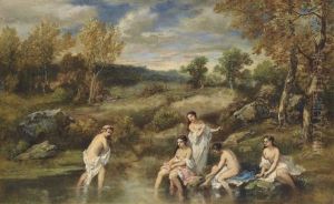 Les Baigneuses by Narcisse Virgile Diaz de la Pena