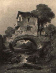 The Old Bridge House At Ambleside by Thomas Colman Dibdin