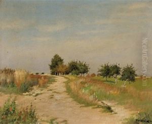 Feldweg Mit Obstbaumen (+ Am Dorfrand, 1921; 2 Works) by Frantisek Xaver Diblik