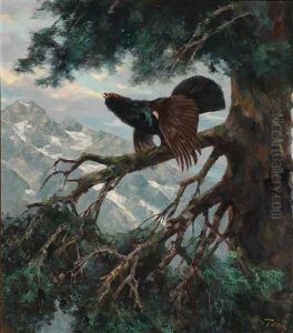 Capercaillie Displaying by Erich Dichtl