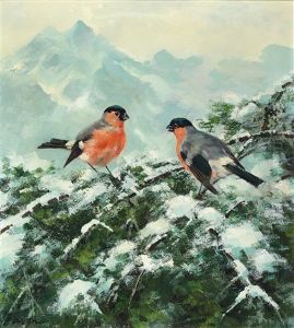 Zwei Gimpel by Erich Dichtl