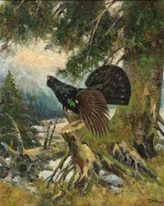 Capercaillie Displaying by Erich Dichtl