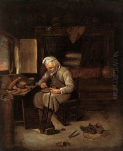 Ein Schuster In Seiner Werkstatt