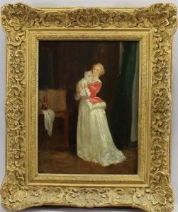 Elegant Woman With Cat by James L. Dick