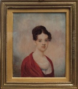 Portrait Of A Young Lady Wearing A White Gown And Red Wrap Portrait Of A Young Lady Wearing A White Gown And Red Wrap