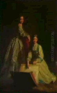 Rosalind And Kate, Daughters Of Lord And Lady Stanley Of    Alderley by Lowes Cato Dickinson
