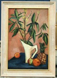 Still Life With Pitcher, Fruit, And Plant by Preston Dickinson