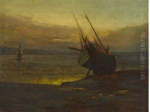 Ship At Low Tide by Charles Dickman