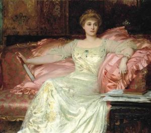 Portrait Of Mrs W.k.d'arcy, Seated, In An Opulent Interior