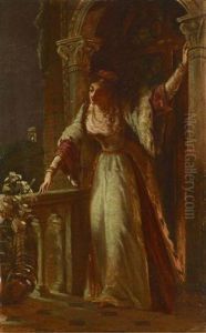 'it Is I; Be Not Afraid' - Juliet On Her Balcony by Frank Dicksee