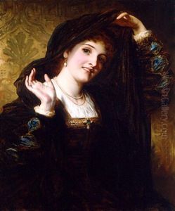 Miss Angel- Angelica Kauffmann Visits Mr. Reynold's Studio by Thomas Francis Dicksee