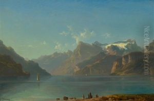 L'uri Rotstock Depuis Brunnen (matin) by Francois Diday