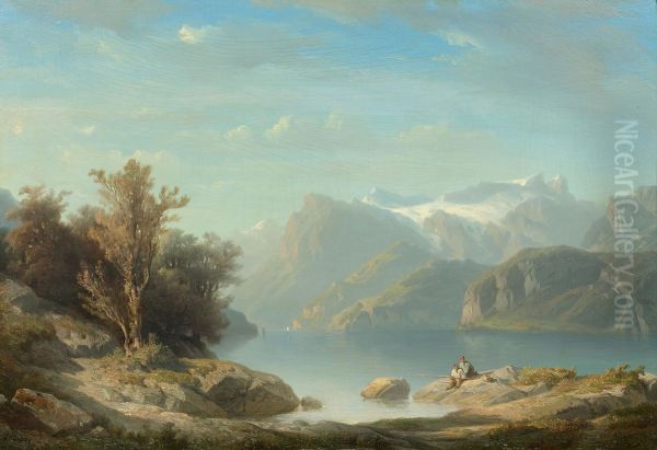 Lake Lucerne Near Brunnen With A View Of Seelisberg, The Rutli Meadow And The Engelberger Rotstock - view 1