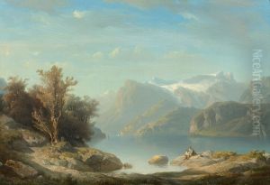 Lake Lucerne Near Brunnen With A View Of Seelisberg, The Rutli Meadow And The Engelberger Rotstock