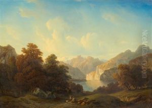 Landscape At Lake Brienz by Francois Diday