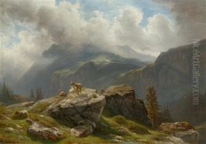 Entree De La Vallee De Melchtal A Engstellen Alp by Francois Diday
