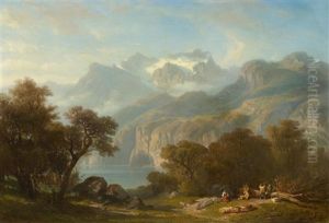 Vierwaldstattersee Mit Blick Auf Den Engelberger Rotstock by Francois Diday