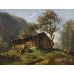 Sommerliche Landschaft Mit Alphutte by Francois Diday