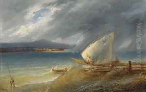 Aufkommender Sturm Bei Eaux Vives, Am Genfersee by Francois Diday