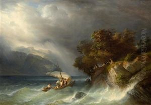 Sturm Auf Dem Vierwaldstattersee by Francois Diday