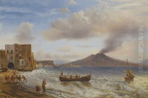 Naples, Le Chateau De L'oeuf Et Le Vesuve