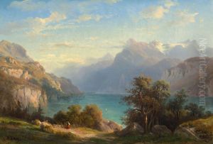 Blick Auf Den Vierwaldstattersee Und Den Urirotstock Vom Axenberg Aus Gesehen