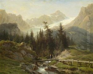 Rosenlaui, Kleine Brucke Zur Sagerei by Francois Diday