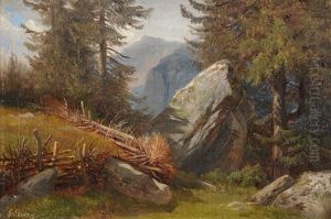 Alpine Landschaftsstudie by Francois Diday