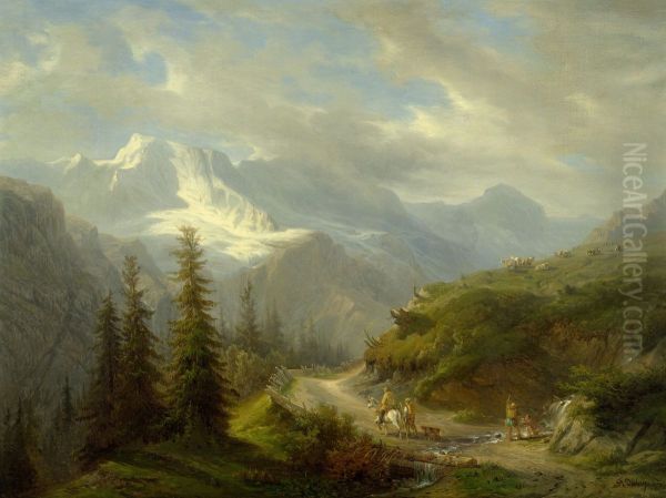 Blick Von Murren Gegen Die Ebenefluh - view 1