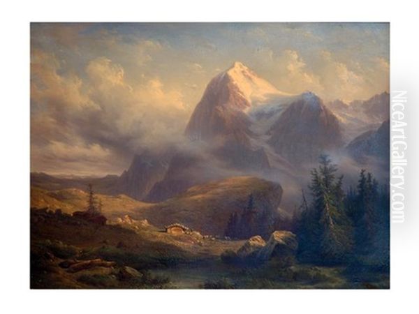 Effet De Soleil Sur Les Alpes Suisses - view 1