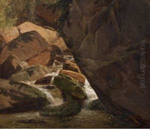 Rochers Et Ruisseau A Maglan by Francois Diday