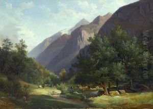 Le Kirchet Et La Vallee De Gutanen (the Kirchet And The Valley Of Gutanen) by Francois Diday