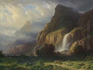 Chute De La Sallenche by Francois Diday