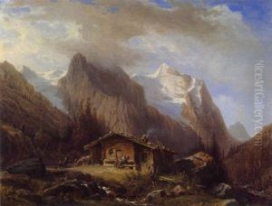 La Grande Scheidegg Et Le Wetterhorn by Francois Diday