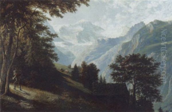 Sommerlicher Blick Auf Die Jungfrau Im Ewigen Eis - view 1