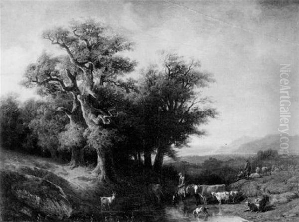 Paysage Avec Berger Et Son Troupeau - view 1