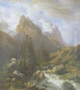 Tours Du Reichenbach Et Du Glacier De Rosenlaui by Francois Diday