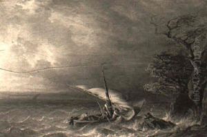 A Shipwreck In Stormy Weather by Francois Diday