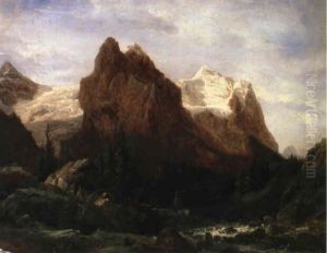 Wellhorn Und Wetterhorn Mit Rosenlauigletscher by Francois Diday