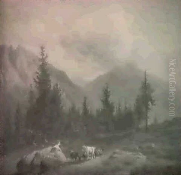 Soleil Couchant Sur Le Mont Vorrassay - view 1