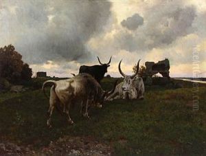 Landscape With Cattle On A Cloudy Day Landscape With Cattle On A Cloudy Day