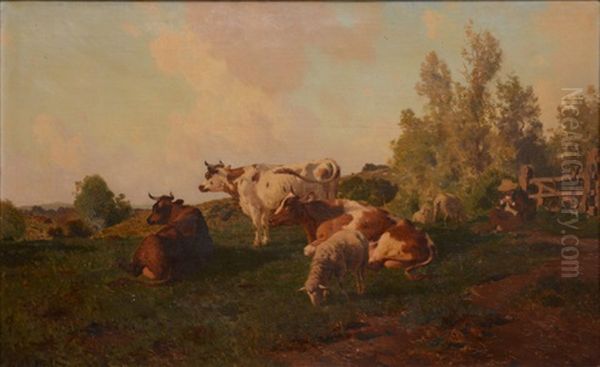 Berger Gardant Ses Vaches Et Ses Moutons - view 1