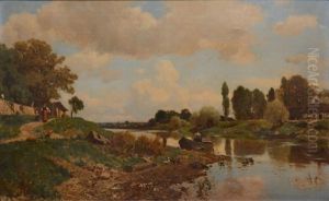 Paysanne Au Chemin De Halage by Jules Didier