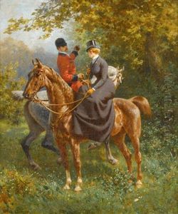 Amazone Et La Cavalier En La Chasse by Jules Didier