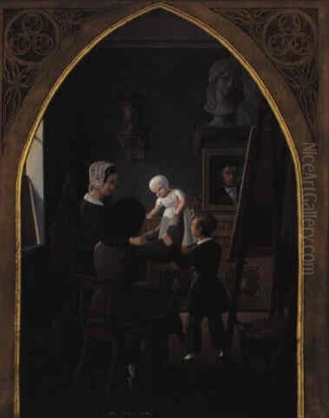 Der Maler Mit Seiner Familie Im Atelier - view 1